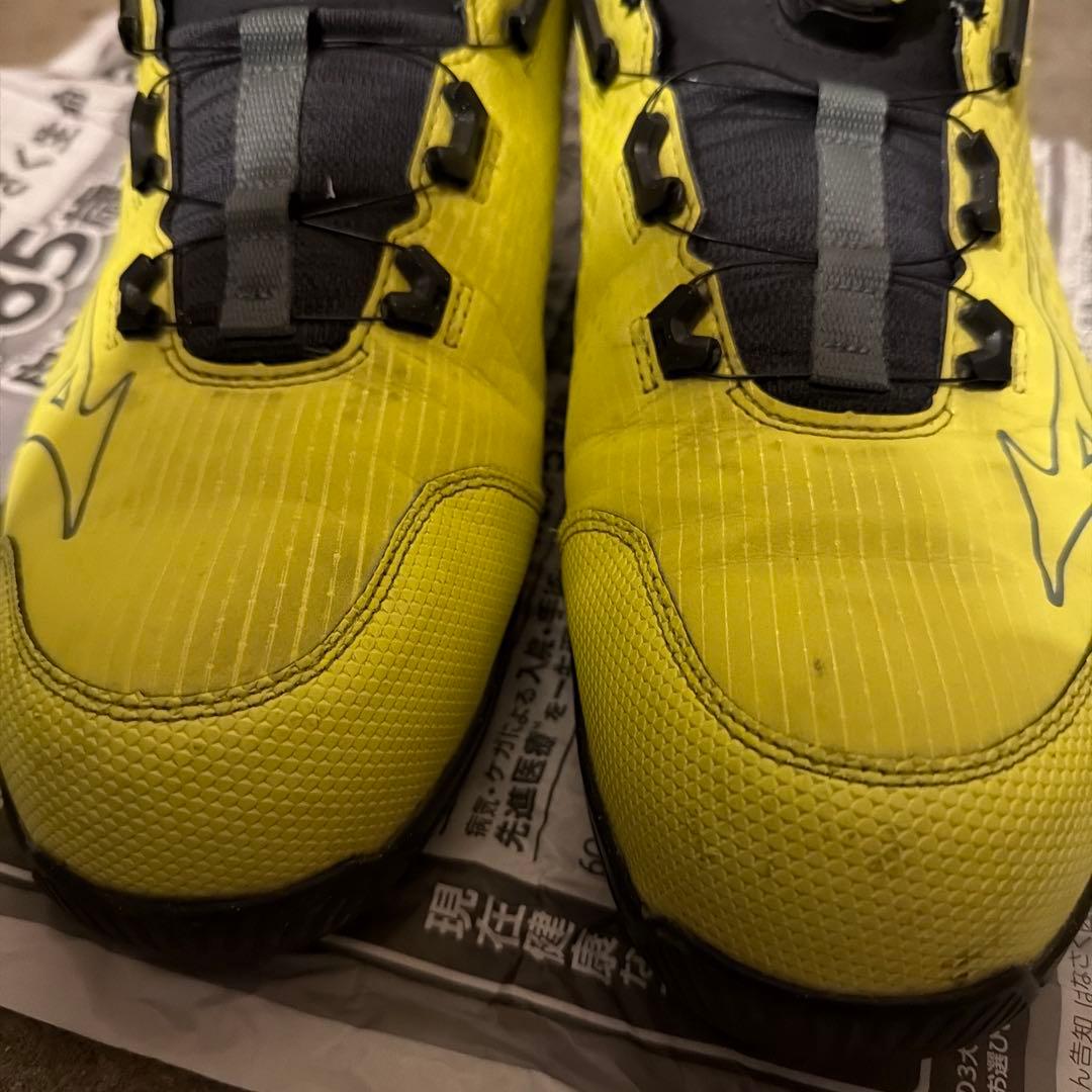 【値下げ中】Mizuno BOA安全靴 イエロー×カーキ