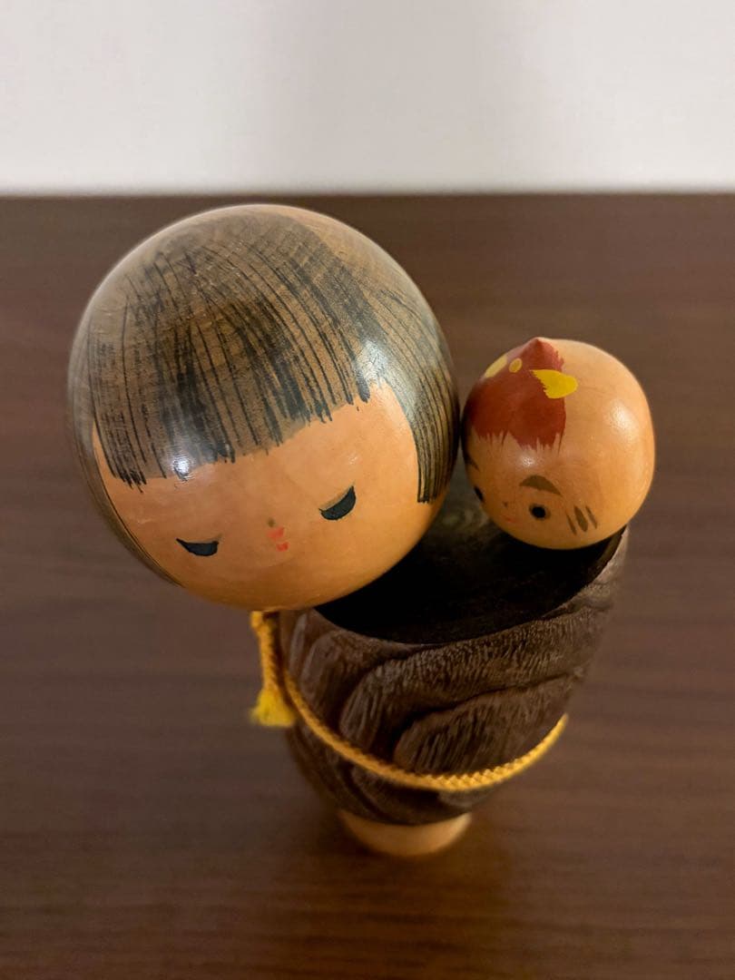 rare 卯三郎 Uzaburo 創作 こけし kokeshi doll 親子