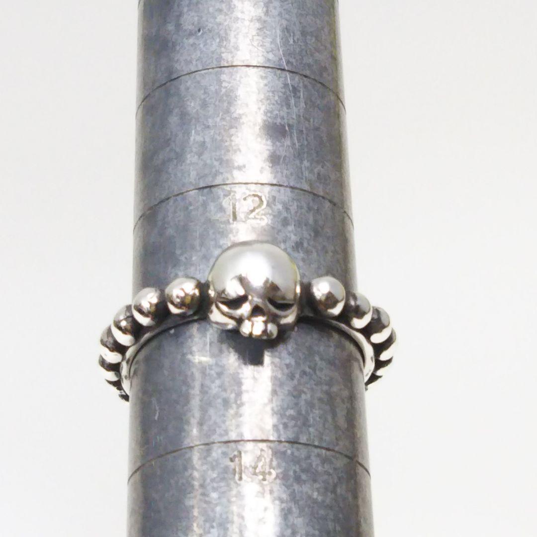 オリジナルハンドメイド シルバーリング 13号    球スカル