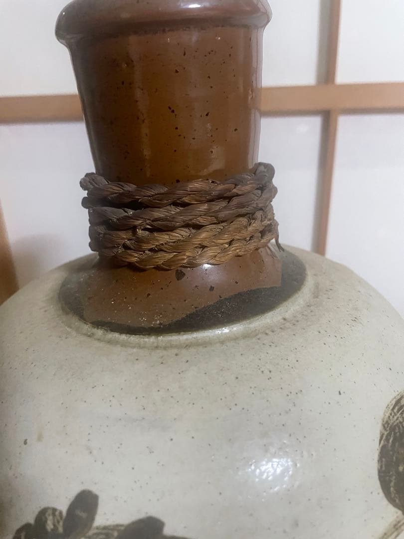 かなり古い馬の絵柄 陶器の壺　蔵出し