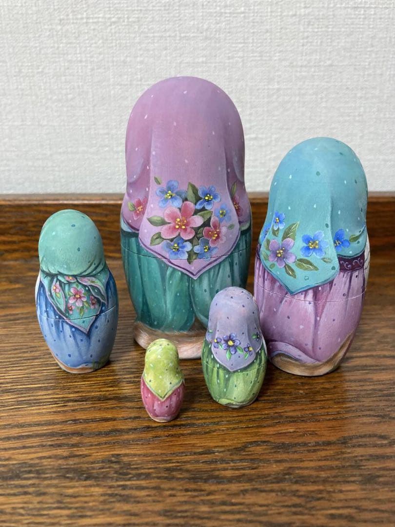 ひな祭りセール♪ロシア雑貨☆ネコマトリョーシカ『蝶々Butterfly』リダ工房