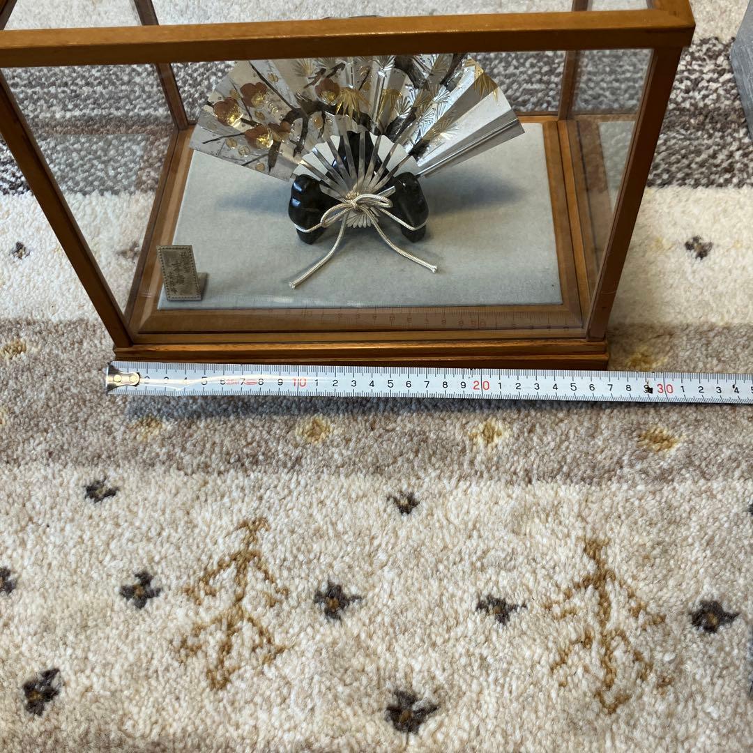 純銀製扇　秀雄作　ケース、箱付き