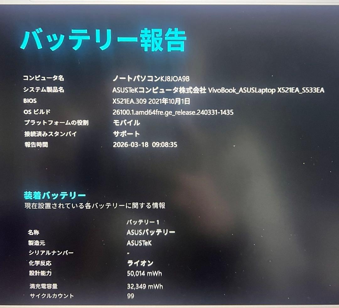 ASUS VivoBook S15 S533E ノートPC 本体　ホワイト