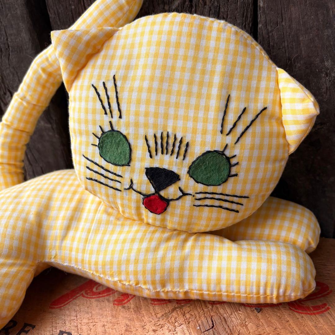 【USA Vintage】 ハンドメイド ネコ ぬいぐるみ アメリカ ビンテージ