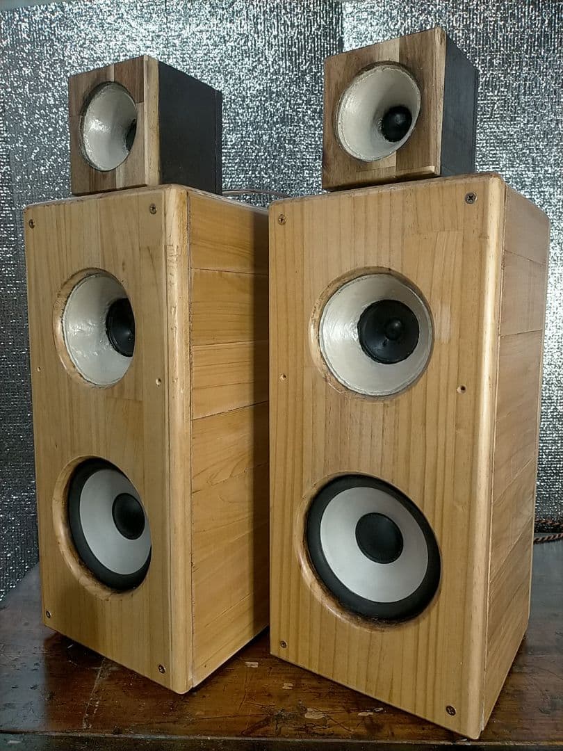 【自作044】3way-WホーンVCC White-Wood Edition