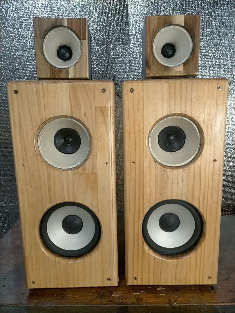 【自作044】3way-WホーンVCC White-Wood Edition