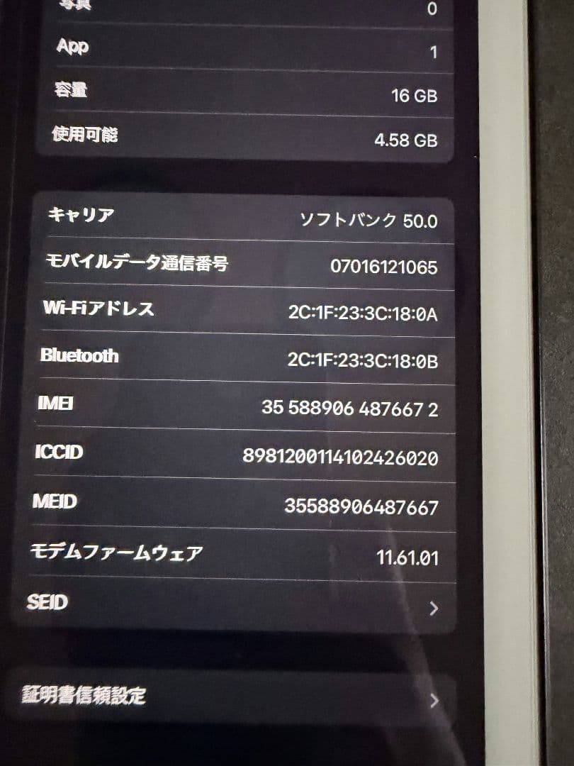 Apple iPad Air2 MH1C2J/A イヤホン