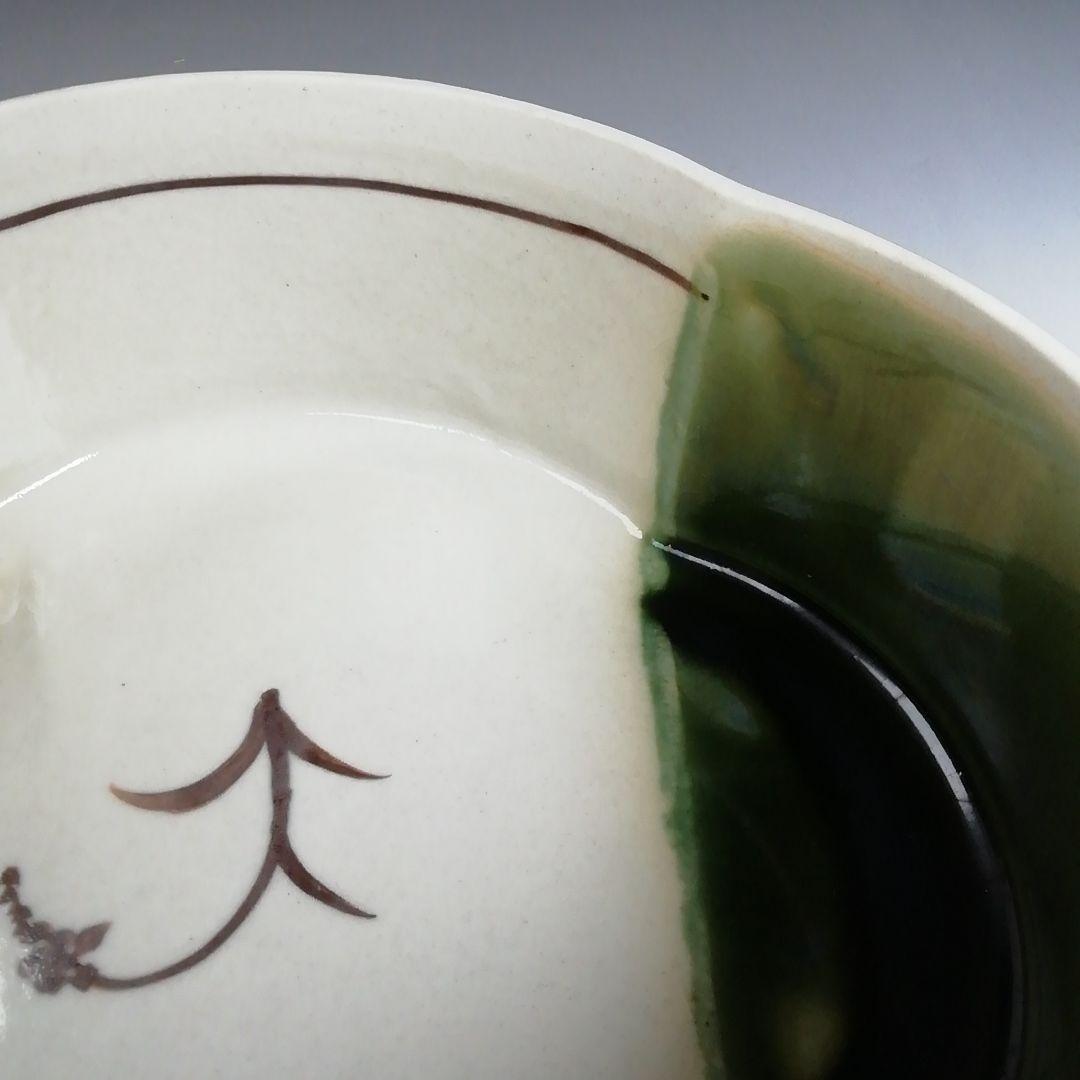 Ｗ３５５　食籠　『織部焼』『木瓜形』『加藤景陶 造』　菓子器　茶道具
