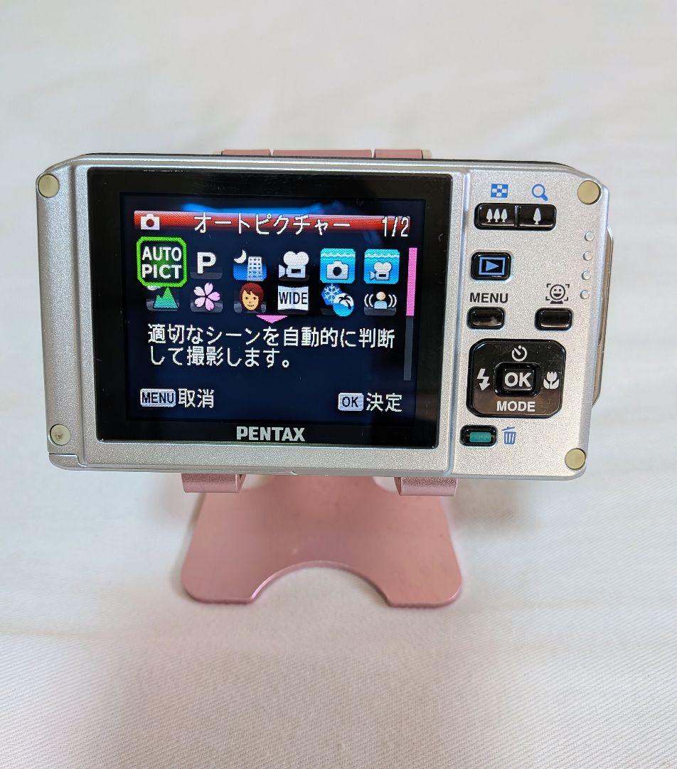 動作確認済■防水 Optio W60 ペンタックス■コーラルピンク■コンデジ