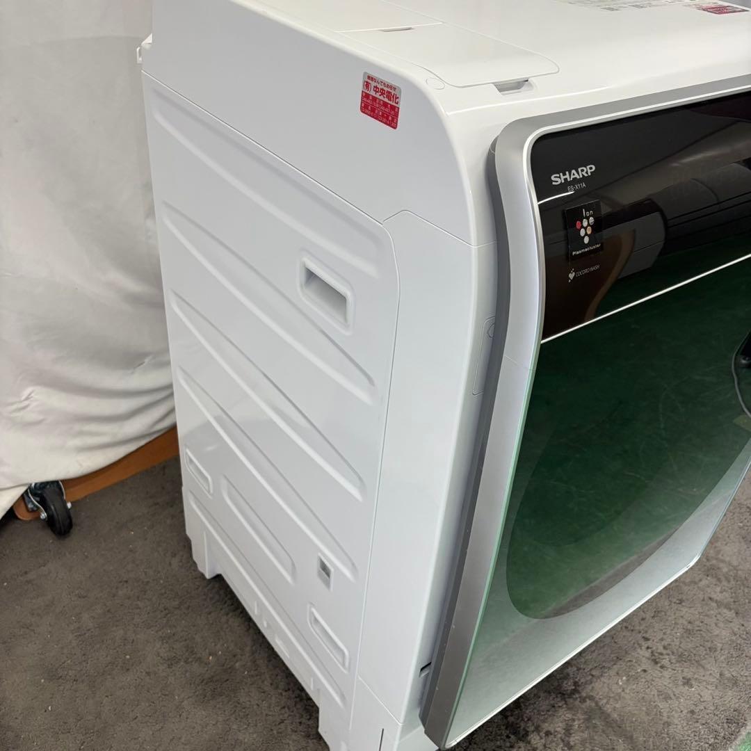 Y827　ドラム式洗濯機　シャープ　11キロ　左開き　大型　綺麗　安い　設置無料