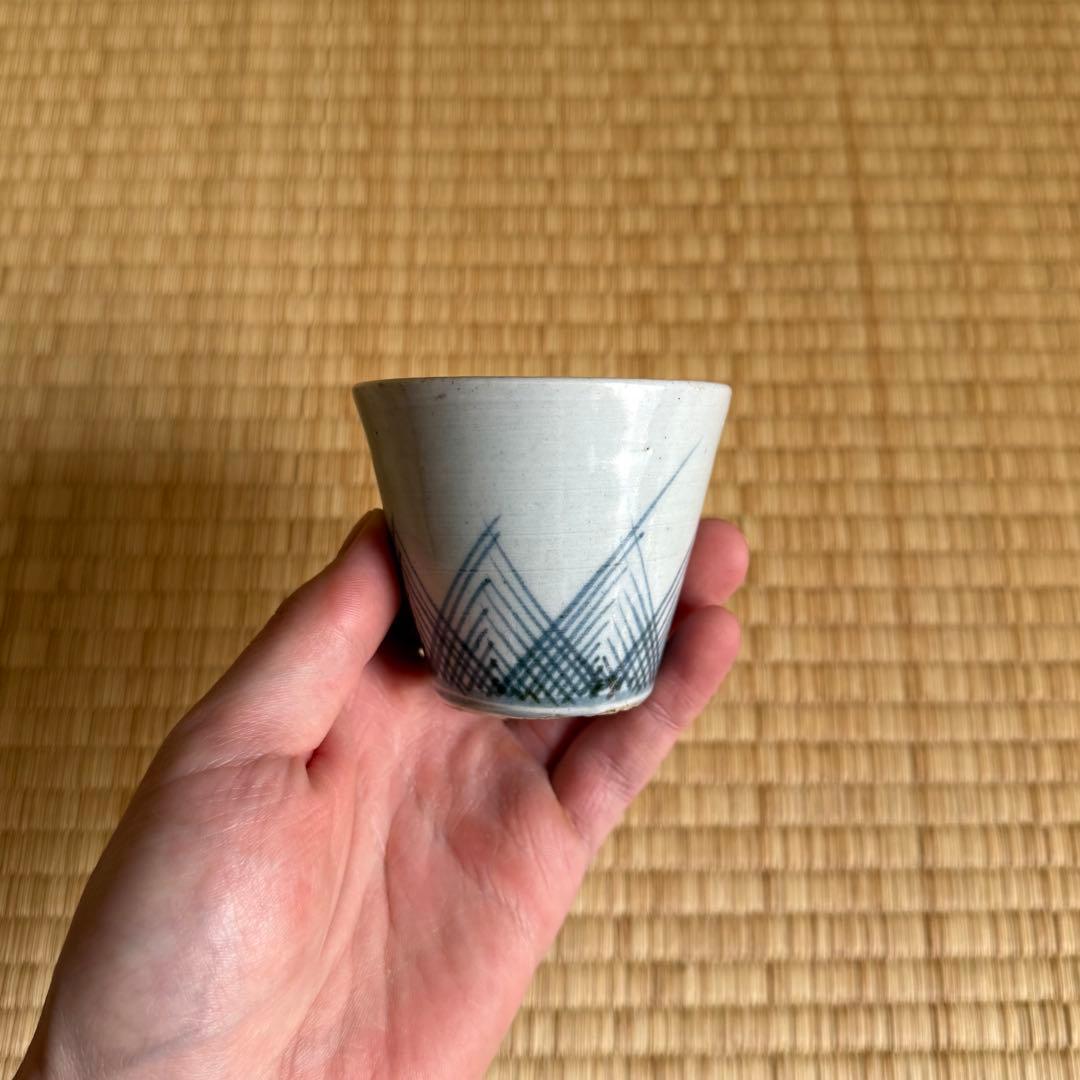 古伊万里 染付 檜垣文 蕎麦猪口 江戸時代 古波佐見 古瀬戸 古美術 骨董 民藝