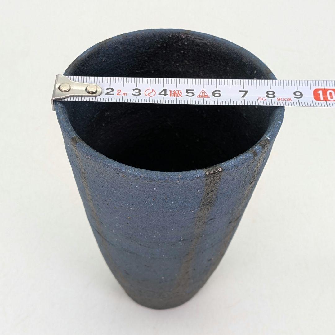 鈴木篤夫 備前焼 青備前フリーカップA 黒襷 コップ ビアマグ 酒器 麦酒呑