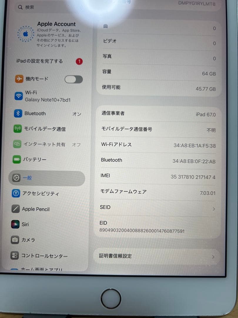 Apple iPad mini 5 (第5世代) 64GB Sim フリー