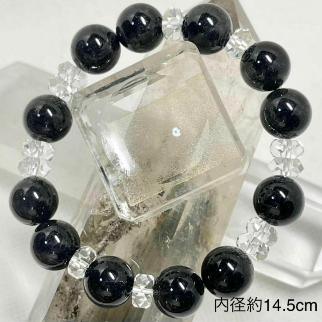 ブラックルチル　パワーストーンブレスレット　内径約14.5cm