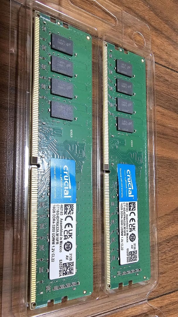 32GB(16GBx2) DDR4-3200 Crucial デスクトップメモリ