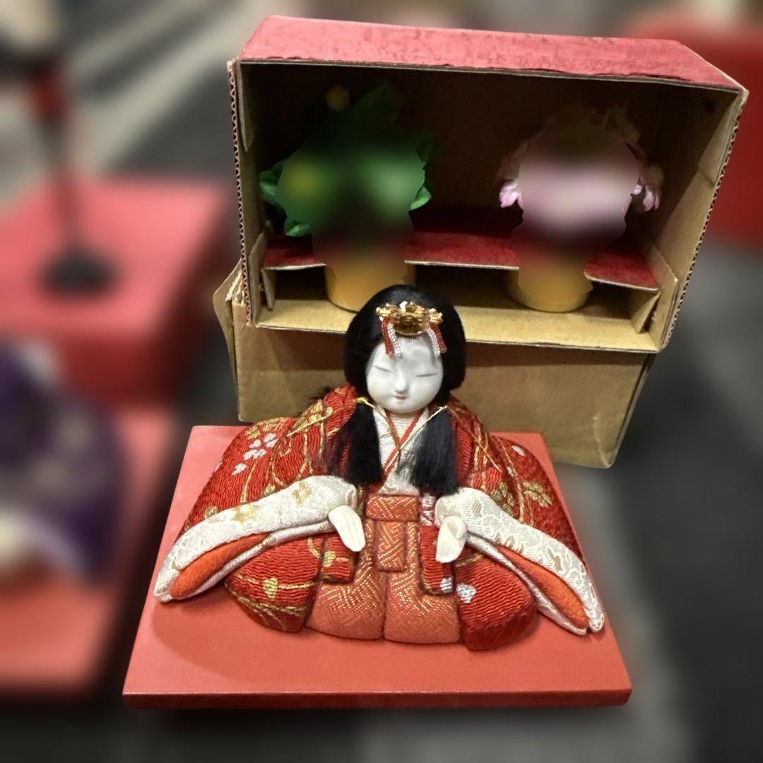 人形専門店蔵出し！ 木目込み人形作家 木村一秀作　雛人形 親王飾り
