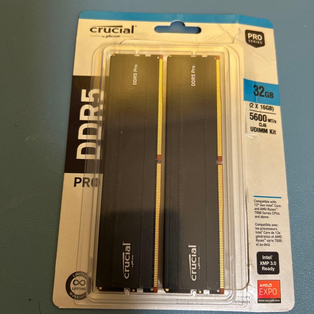 Crucial PRO デスクトップ用メモリ 16GBX2枚 DDR5-5600