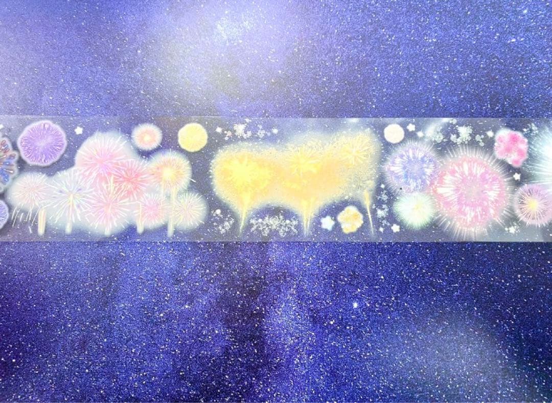 660円【KN117】海外PET（虹光）マスキングテープ　マステ切り売り 花火