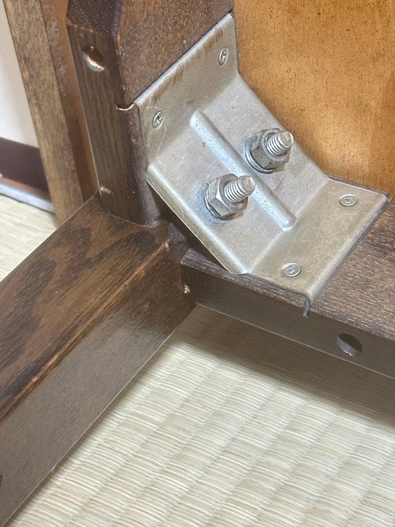 伝統和家具　ダークブラウン木製和風座卓 約105cm 古民具 送料込み