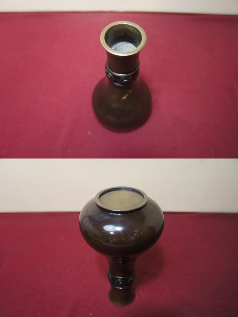 ☆在銘 唐銅皆具(累座紋)一式揃え 共箱 送料込み