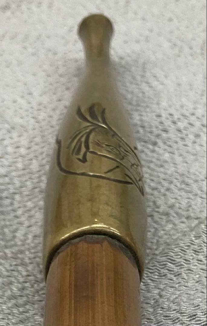 B323s キセル　煙管　銅製金具　太管　喫煙具　在銘　骨董