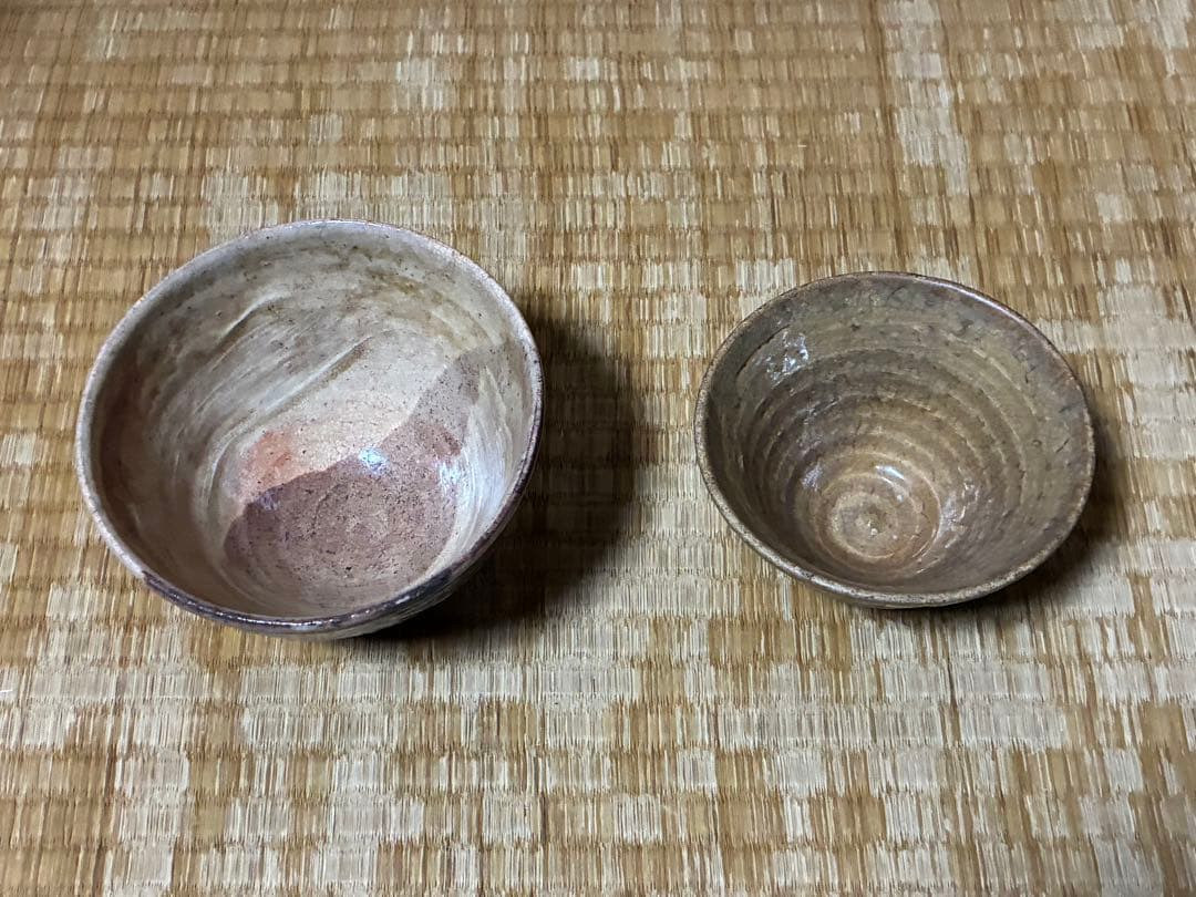 古い 陶器 茶碗 二点 まとめて 時代物 銘あり