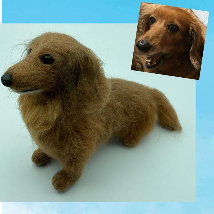 羊毛フェルト犬　ミニチュアダックスフンド