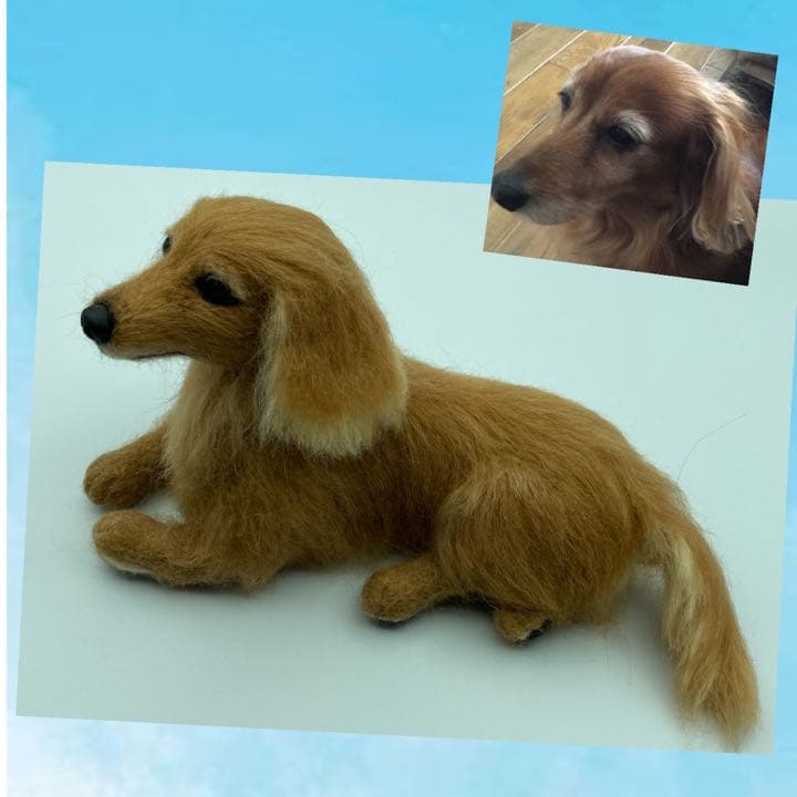 羊毛フェルト犬　ミニチュアダックスフンド