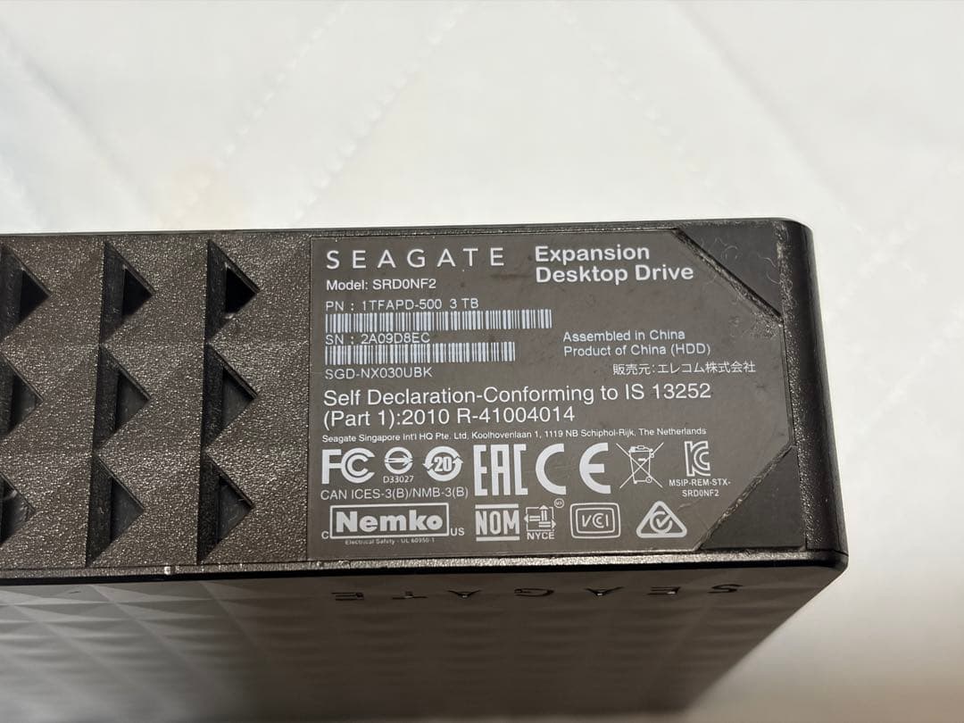 SEAGATE 外付けUSB HDD 3TB