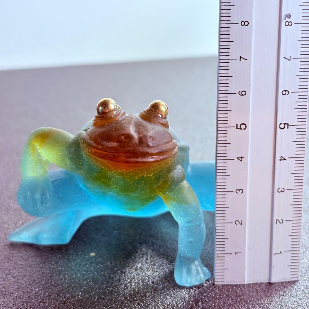 美品 ドームフランス カエル クリスタル ガラス フィギュリン 置物