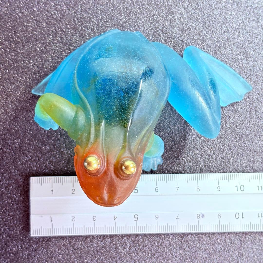 美品 ドームフランス カエル クリスタル ガラス フィギュリン 置物