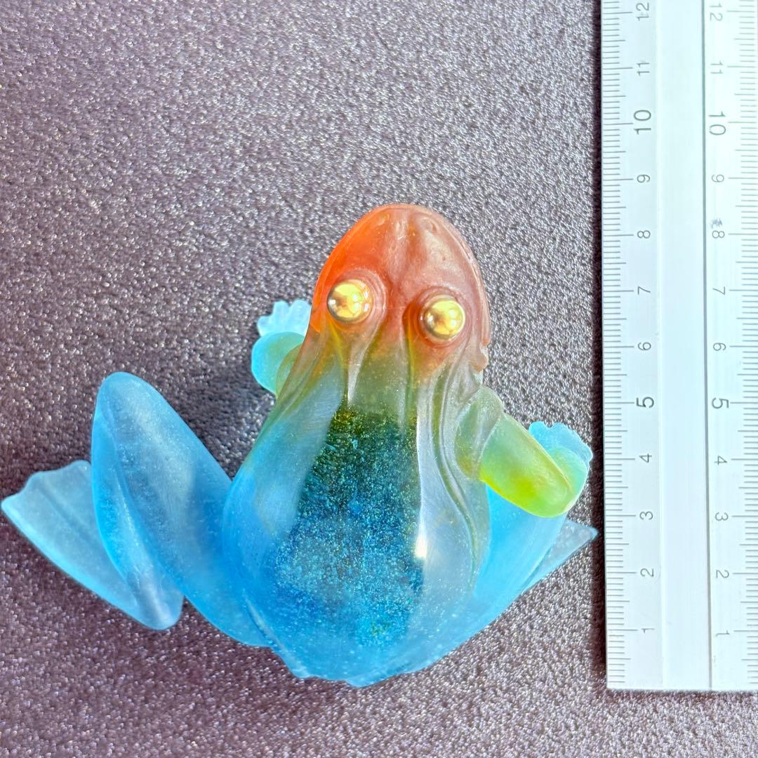 美品 ドームフランス カエル クリスタル ガラス フィギュリン 置物