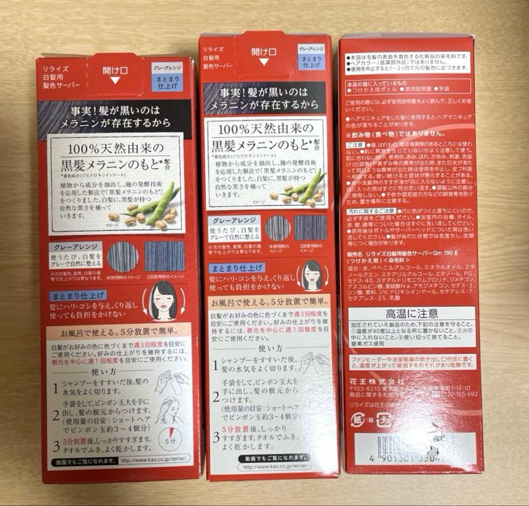 リライズ 白髪用髪色サーバーグレーアレンジまとまり仕上げ本体付け替え用3箱セット