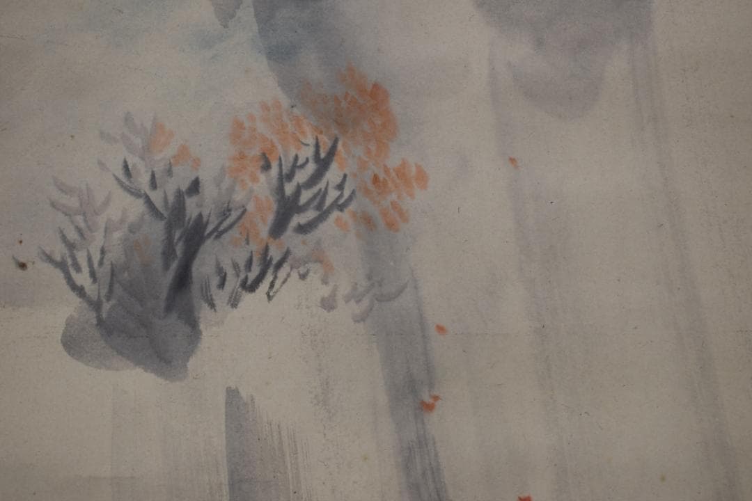永一/紅葉時雨之図/画賛/掛軸☆宝船☆Y-602　JM