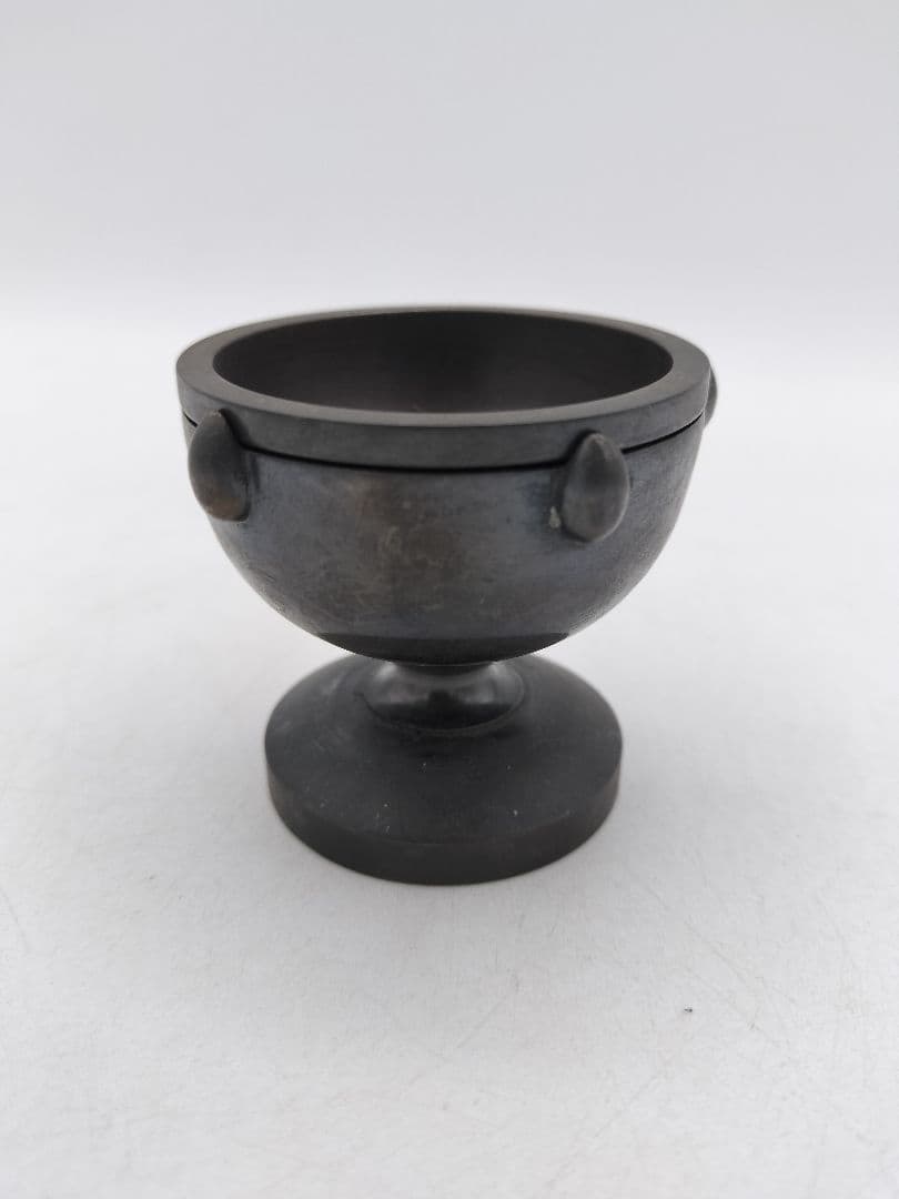 d107 唐銅 蓋置 火屋香炉 ホヤ 般若勘渓 木箱 茶道具 古物