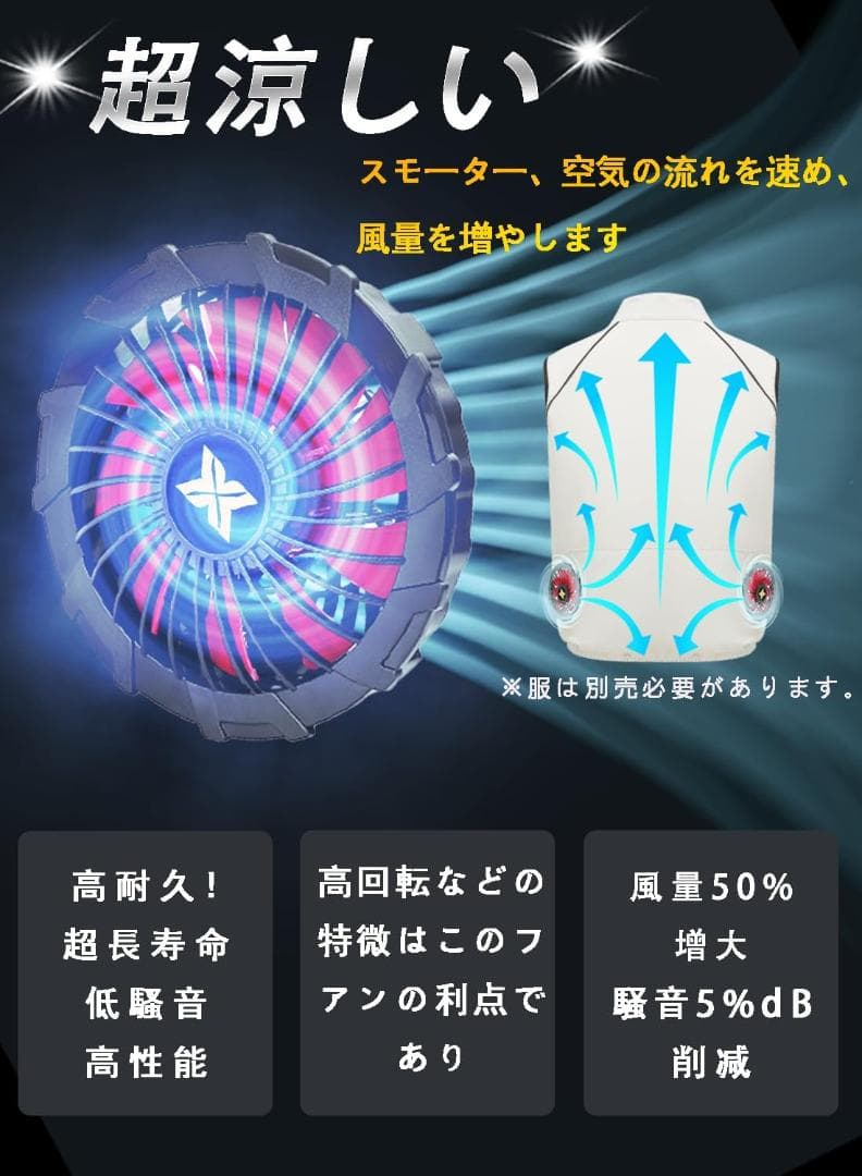 【2025最新 36V超高出力】空調作業服 ファン バッテリーセット 大容量
