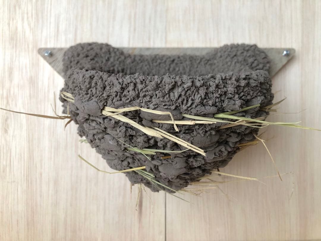 ツバメの人工巣　壁付け用タイプ板貼り付き　新品・未使用品　　g25-7