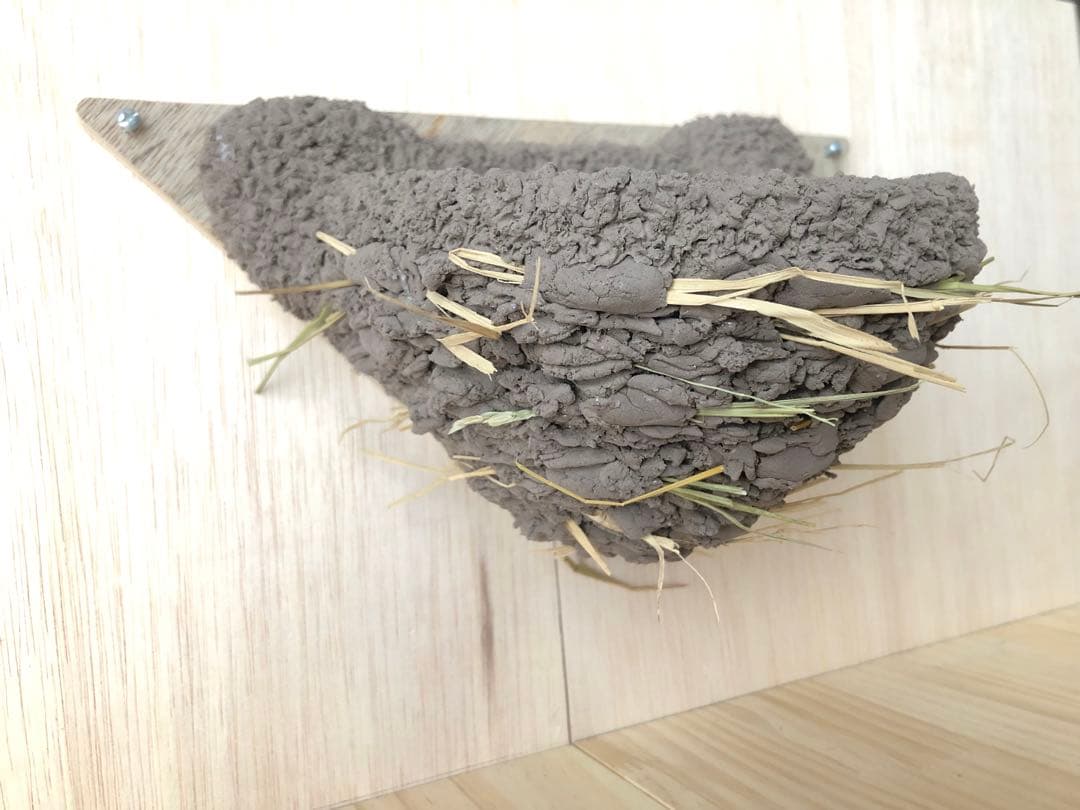ツバメの人工巣　壁付け用タイプ板貼り付き　新品・未使用品　　g25-7