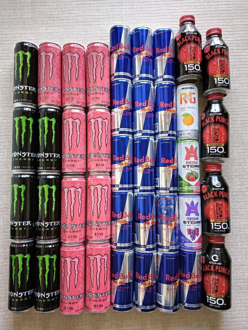 Monsterエナジー、レッドブル、Reign、リアルゴールド 40本セット