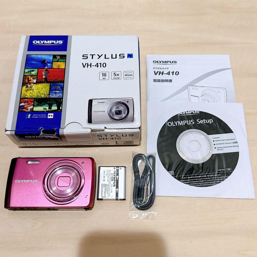 OLYMPUS オリンパス VH-410 ピンク コンデジ デジカメ 動作品