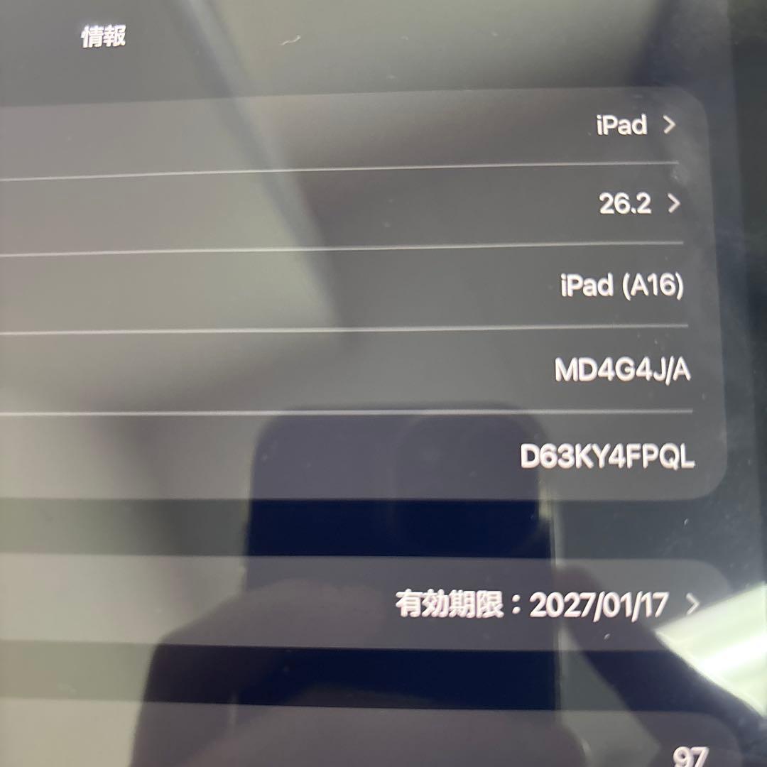Apple iPad (A16) 26.2インチ 256gb