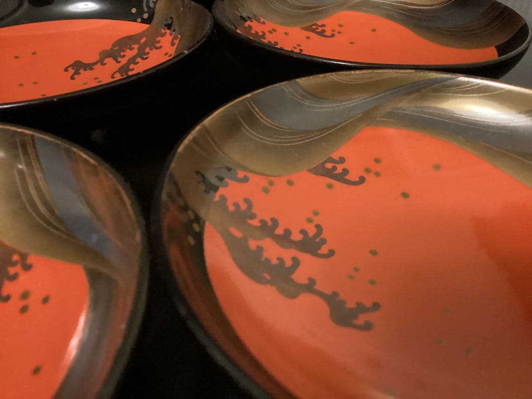 9客　木箱　懐石道具 吸物椀　50~60年前　工芸品 茶懐石　お椀　祇園　一力亭