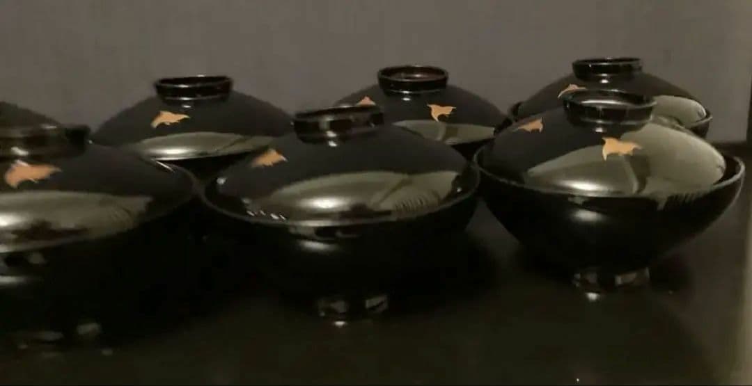9客　木箱　懐石道具 吸物椀　50~60年前　工芸品 茶懐石　お椀　祇園　一力亭