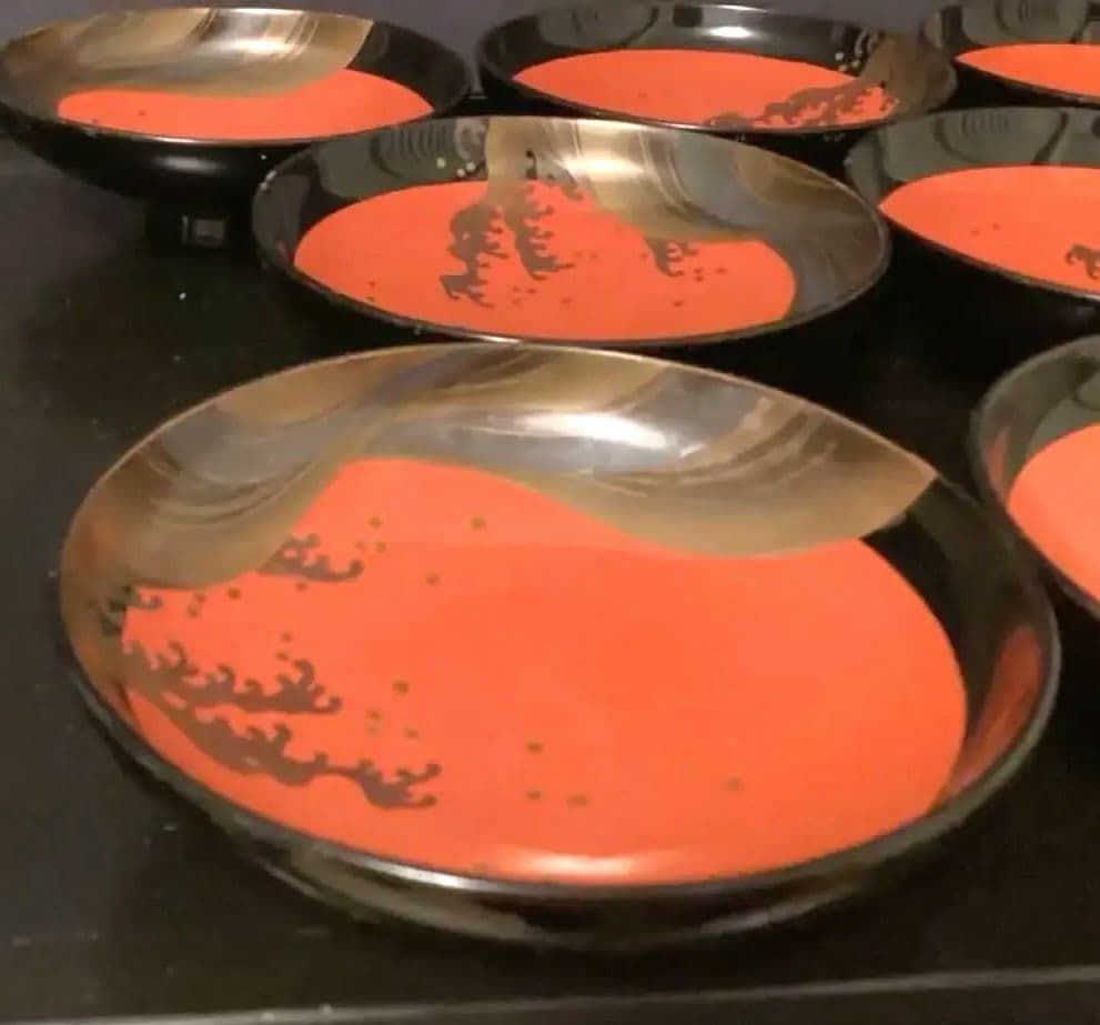 9客　木箱　懐石道具 吸物椀　50~60年前　工芸品 茶懐石　お椀　祇園　一力亭