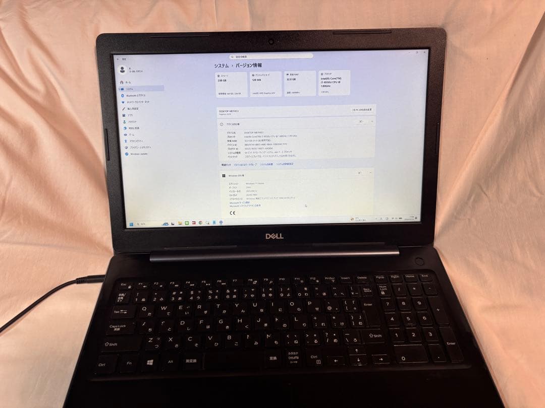 その他ノートPC本体 dell Inspiron5570 i7-8850U/32G/SSD256