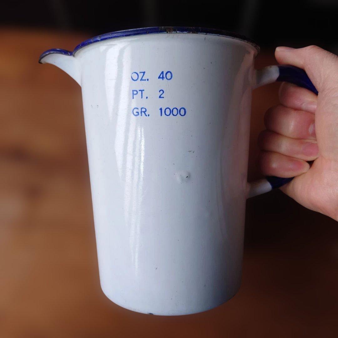 フランスアンティークホーロー製計量カップ 40oz