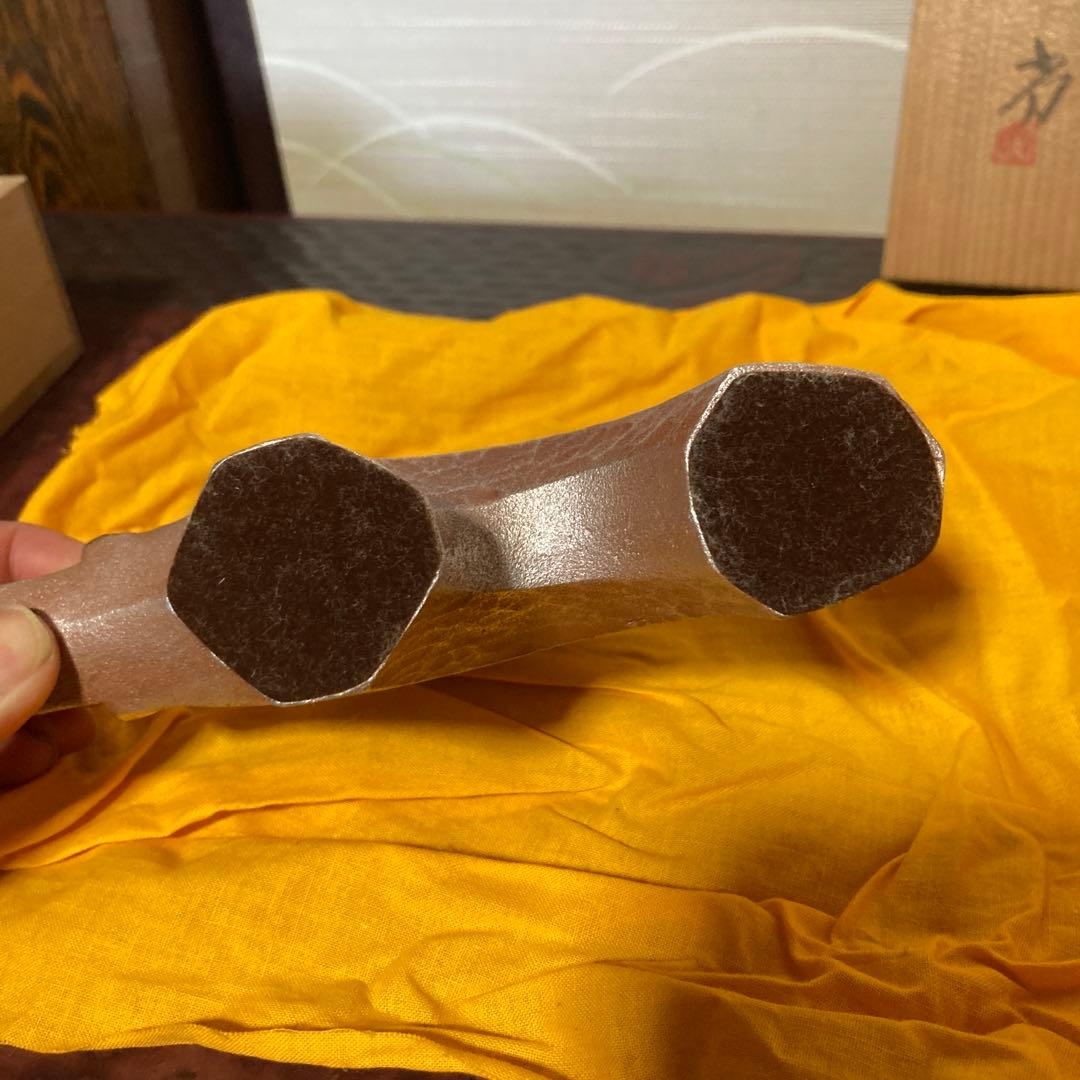 金属工芸品　亥　置物　小林尚珉　鋳銅槌目　美品