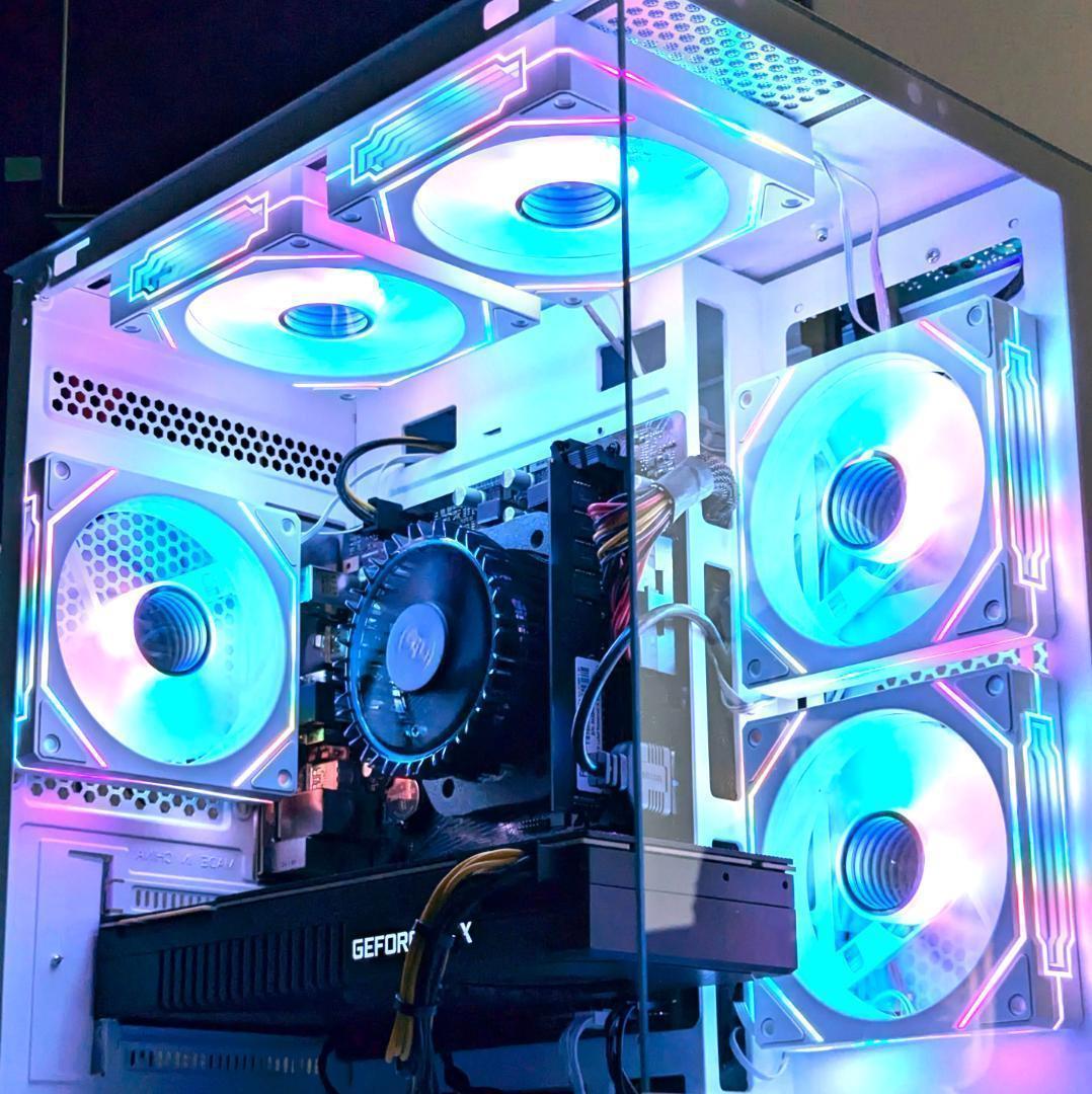 [SILVER]白い光る✨ゲーミングPC✨フルセット✨GTX1080TI①