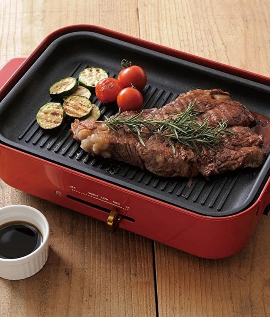 BRUNOコンパクトホットプレート 別売グリルプレート付 BOE021-RD
