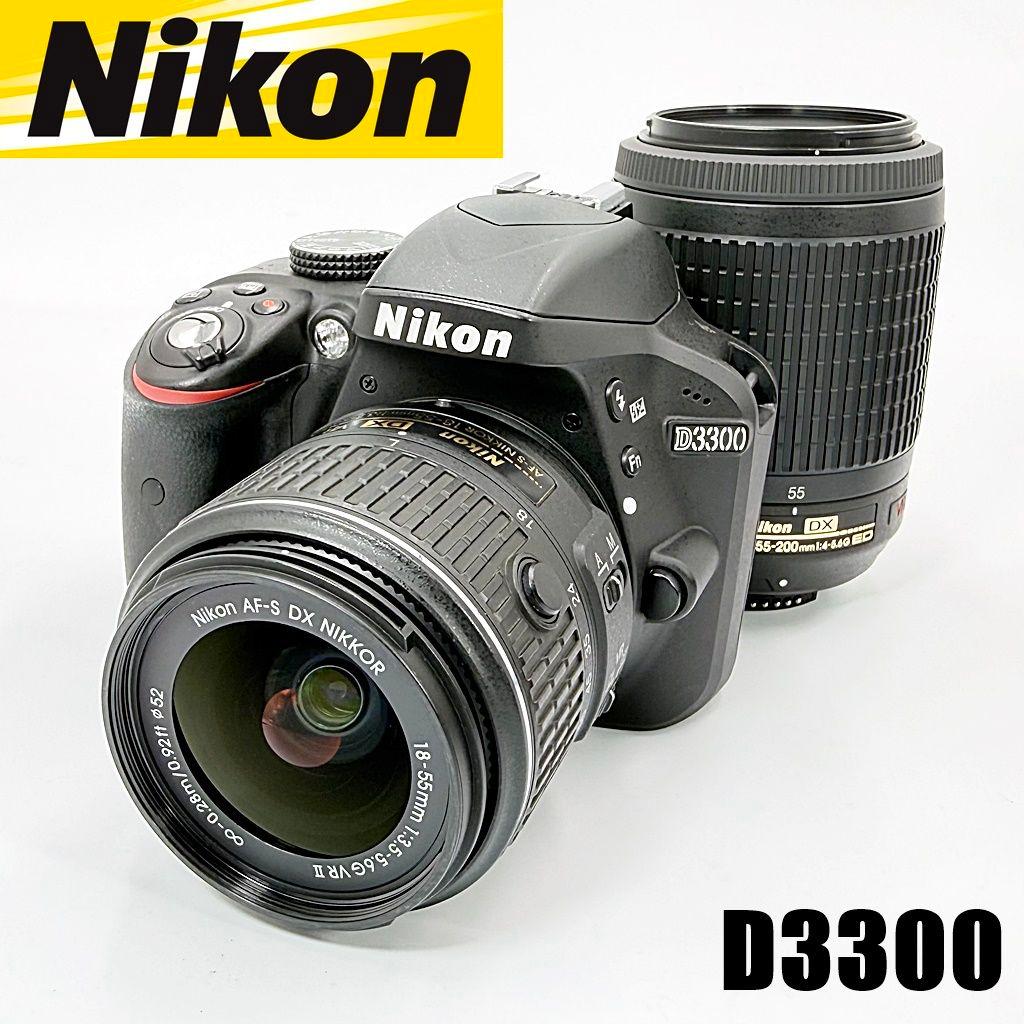 ニコン D3300 ダブルズームキット ブラック 一眼レフ カメラ 中古